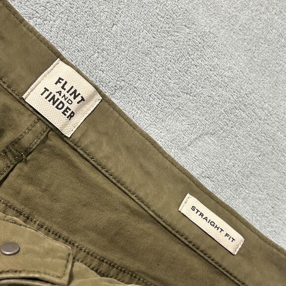 Flint & Tinder Straight Fit Pants Mens 36x34 Green Professional Office - Picture 3 of 12